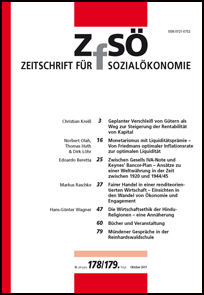 Cover Zeitschrift für Sozialökonomie